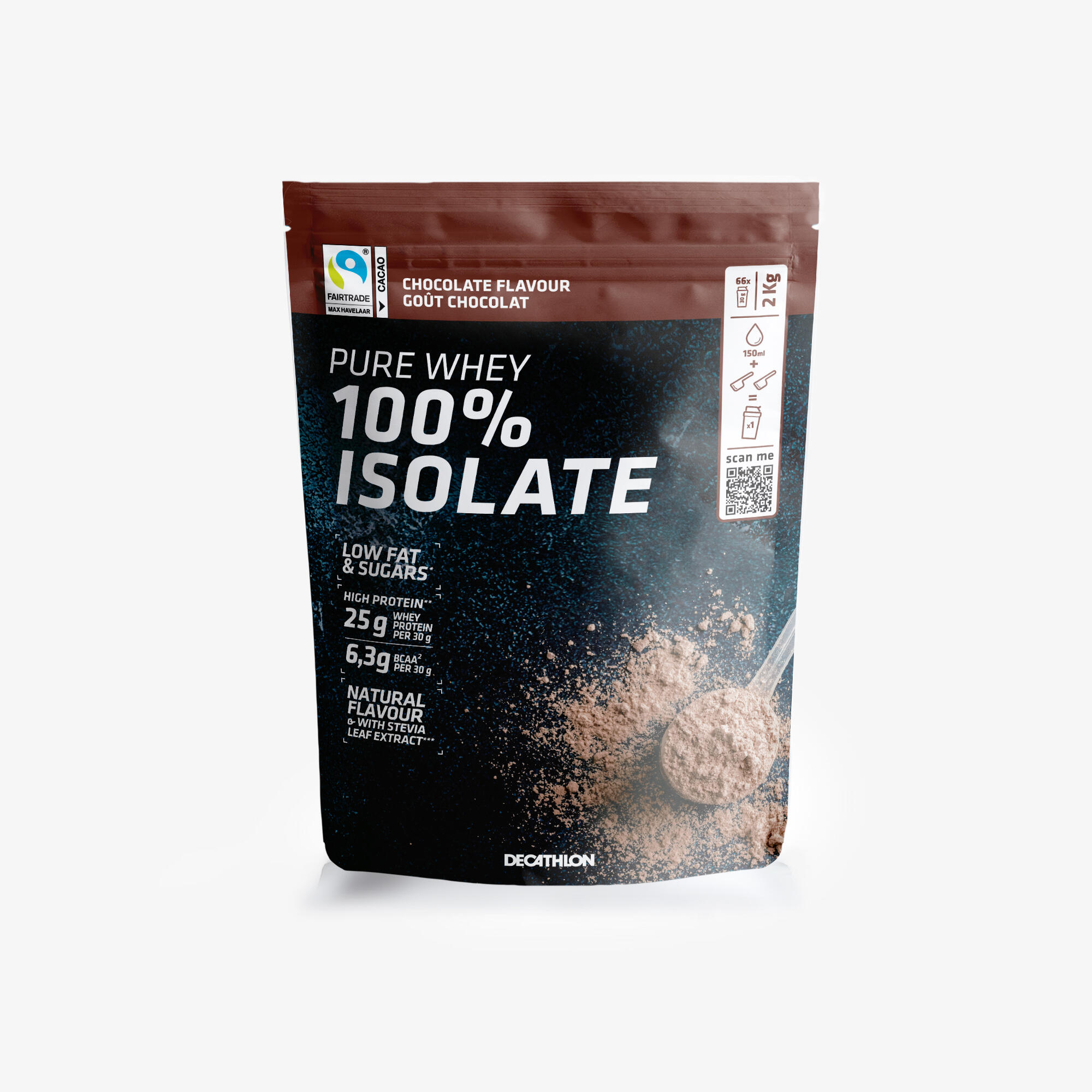 Pure Whey Protein Getränkepulver 100 % Isolate Schokolade 2 kg