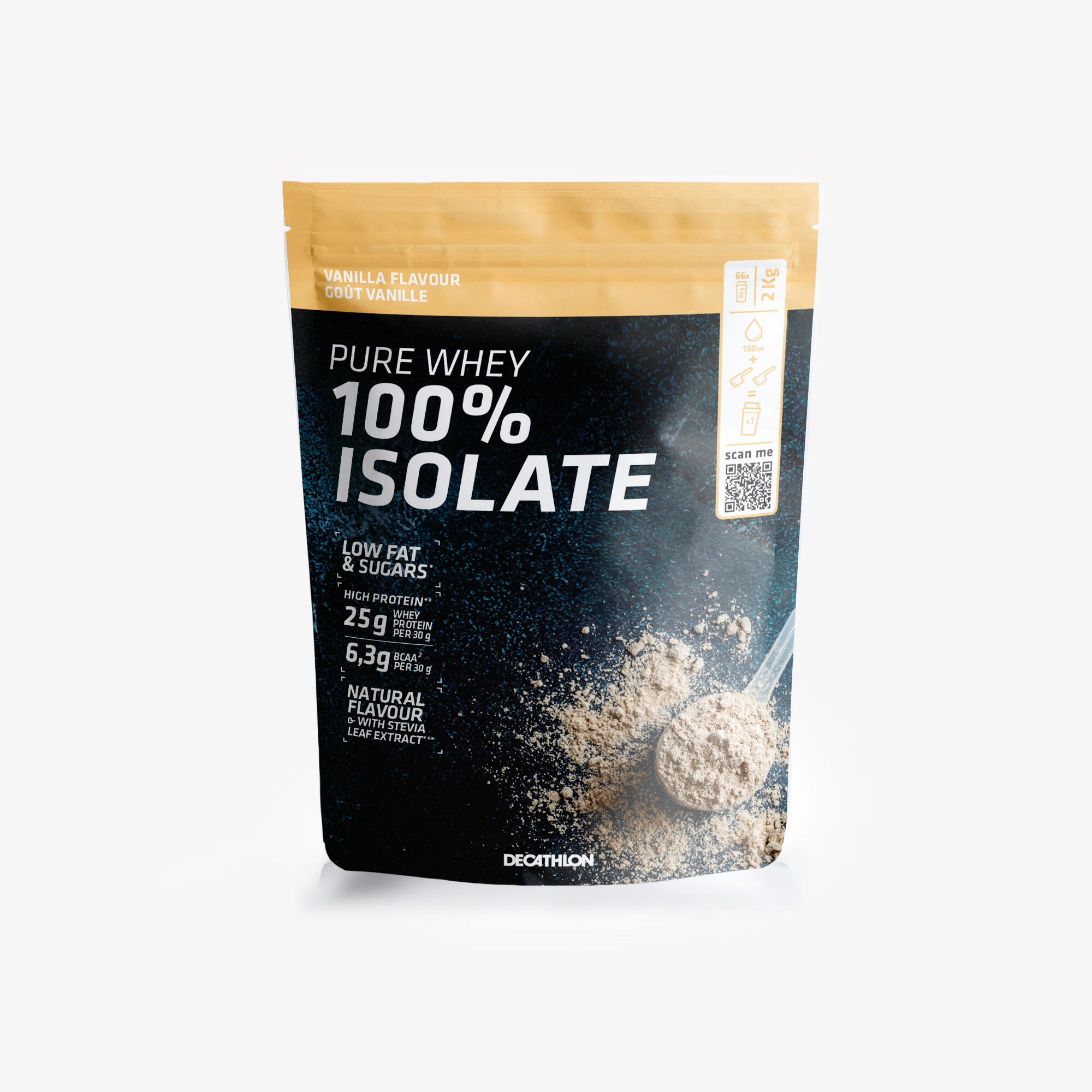 Pure Whey Protein Getränkepulver 100 % Isolate Vanille 2 kg