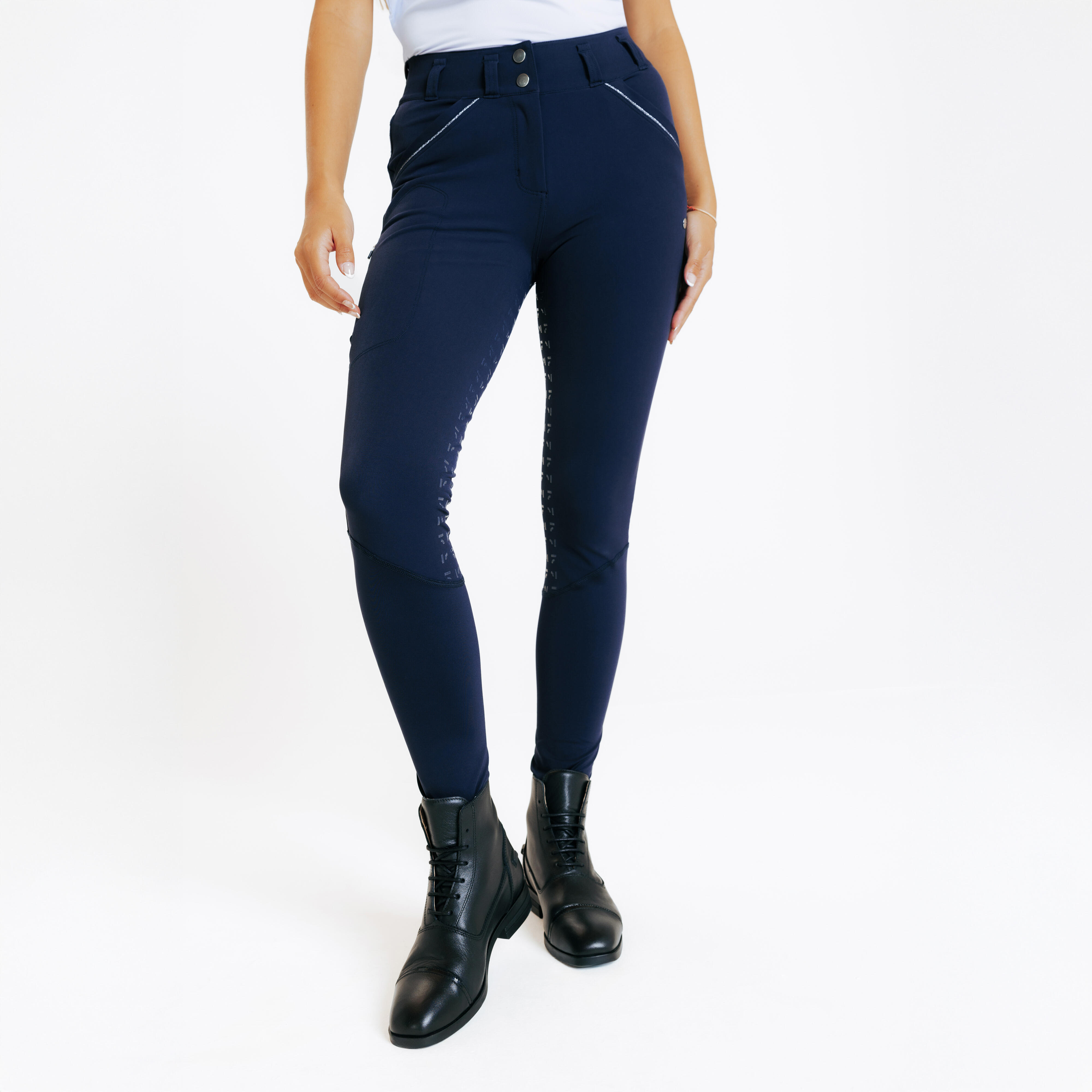 Damen Reithose Full Grip - 900 blau