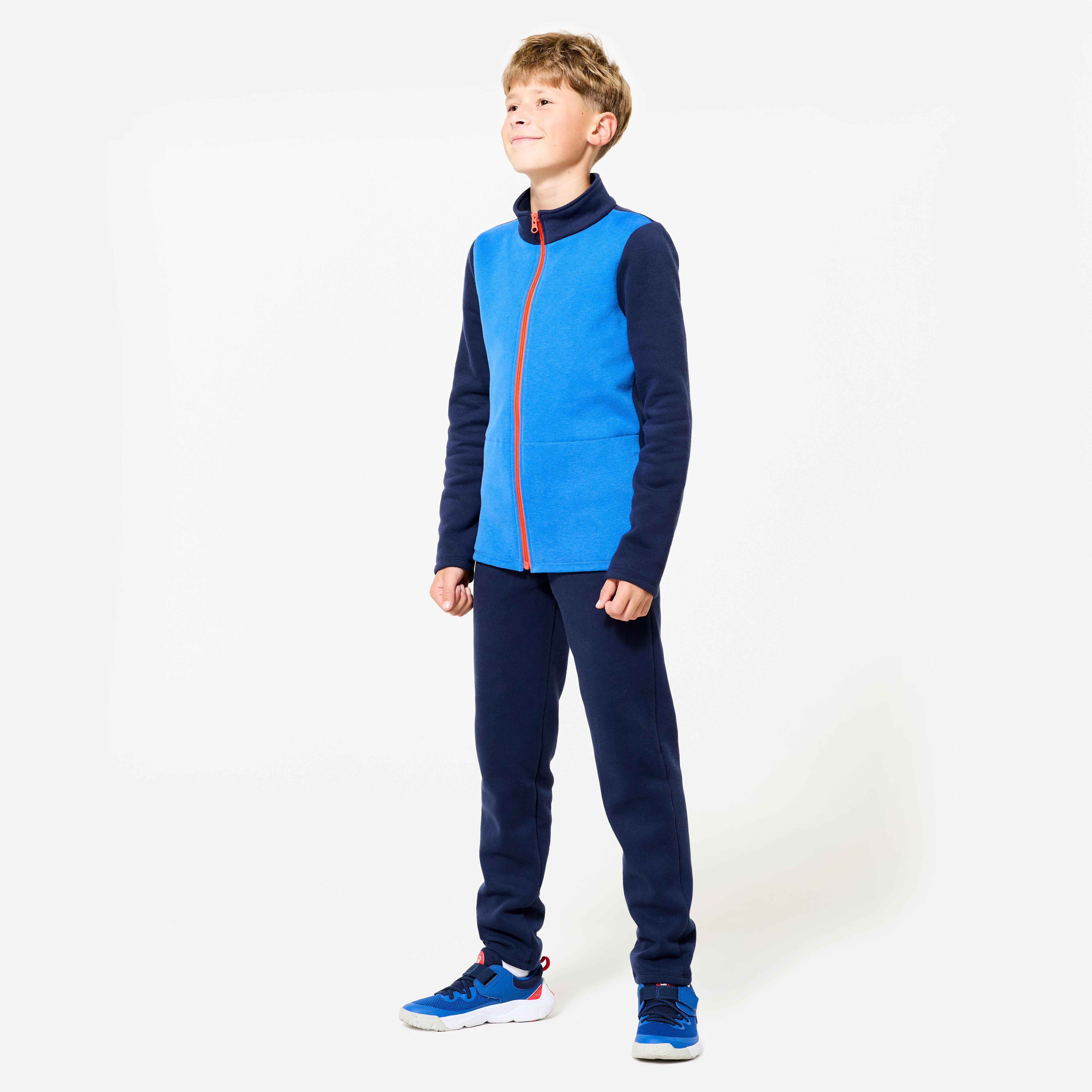 Trainingsanzug Kinder warm - Warmy Zip blau