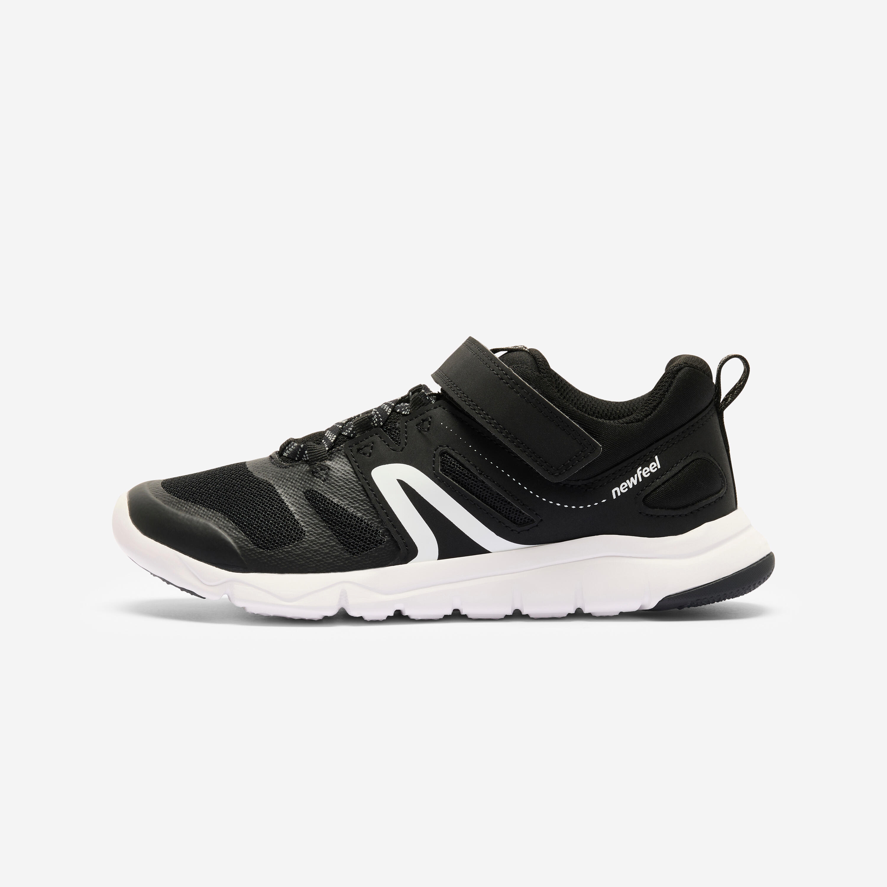 Sportschuhe Kinder Klettverschluss atmungsaktiv - PW540 schwarz/weiss