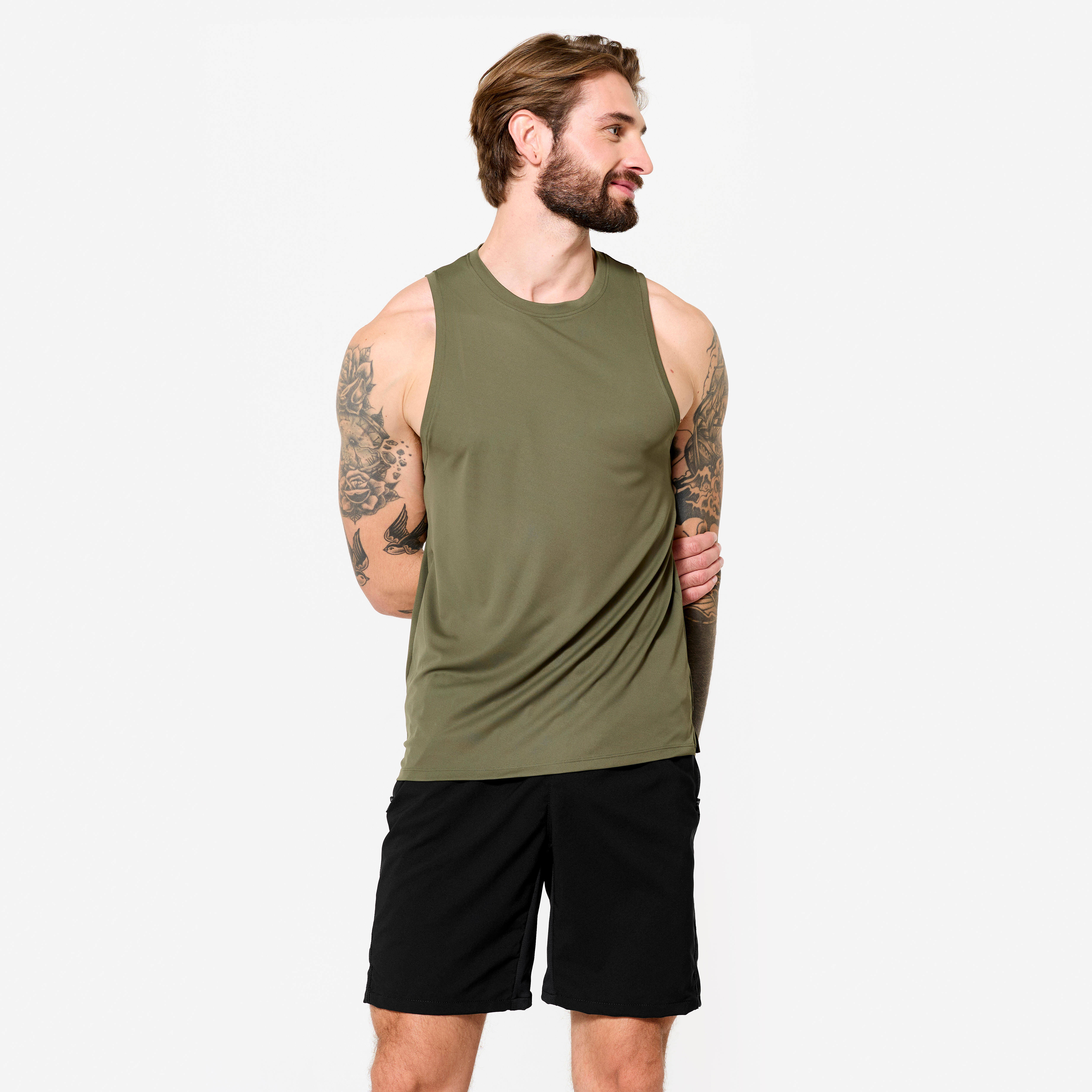 Tank Top Herren atmungsaktiv - khaki