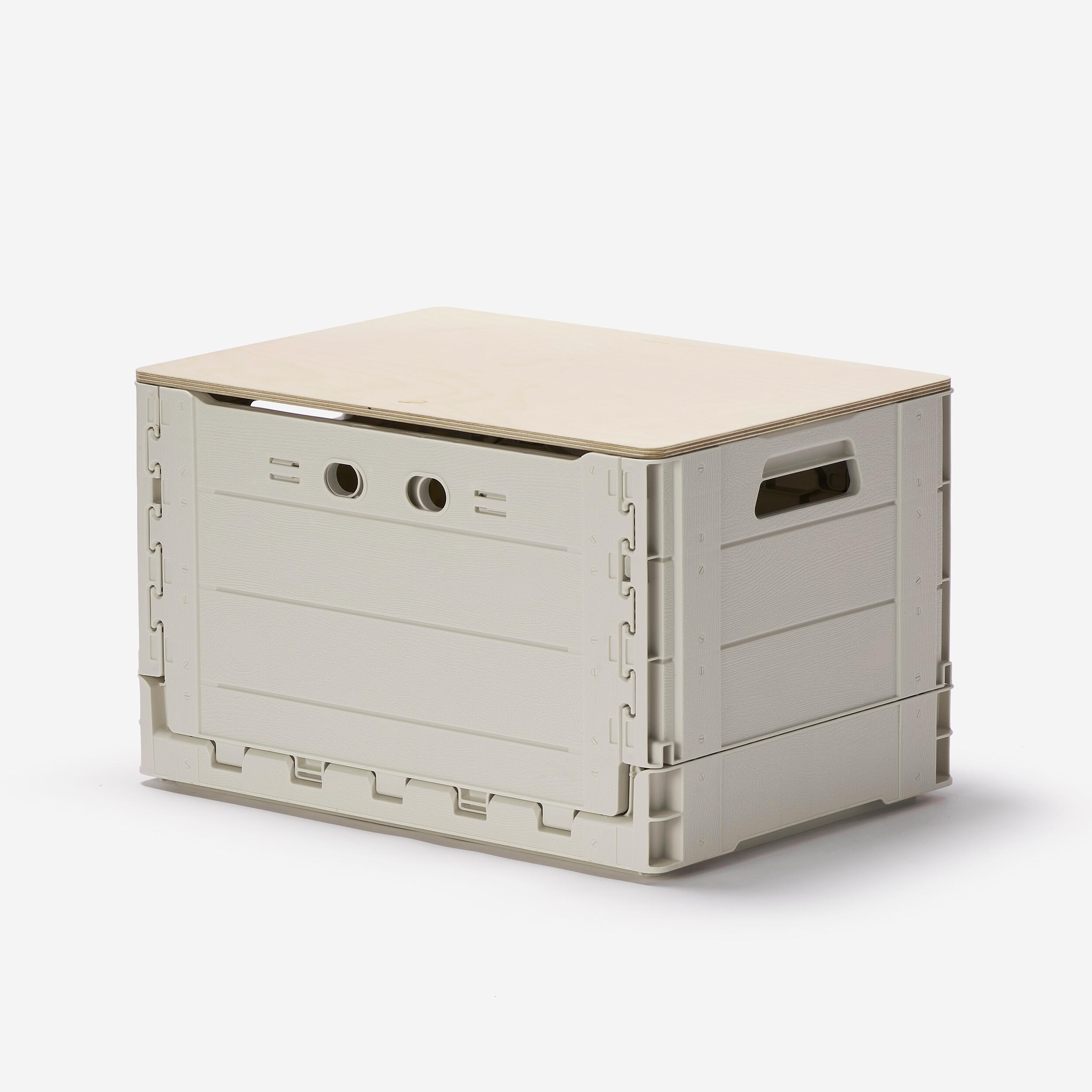 Aufbewahrungsbox 49 l faltbar mit Holz-Tischplatte Camping