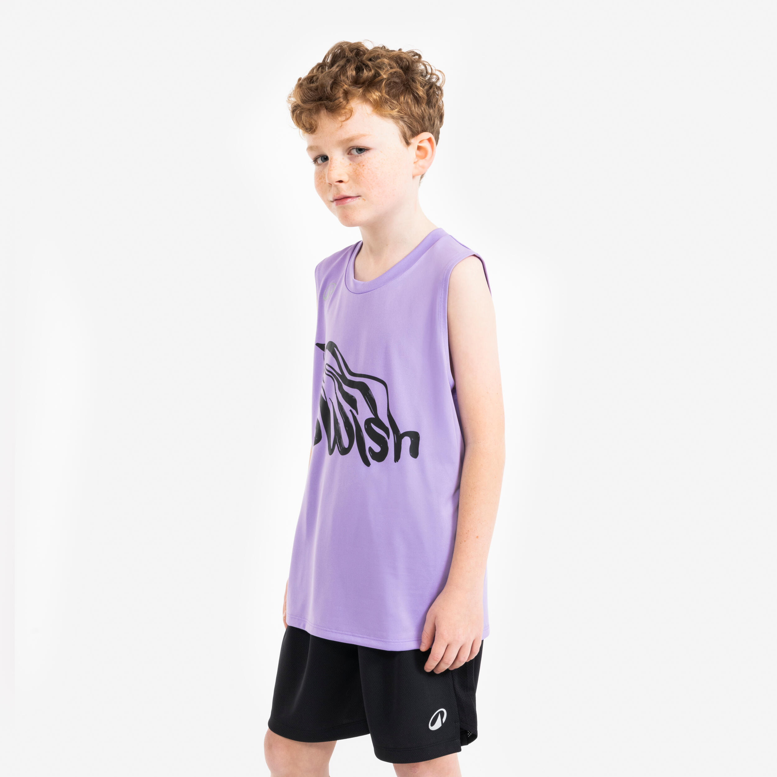 Kinder Basketball Trikot ärmellos ‒ TS500 Fast violett