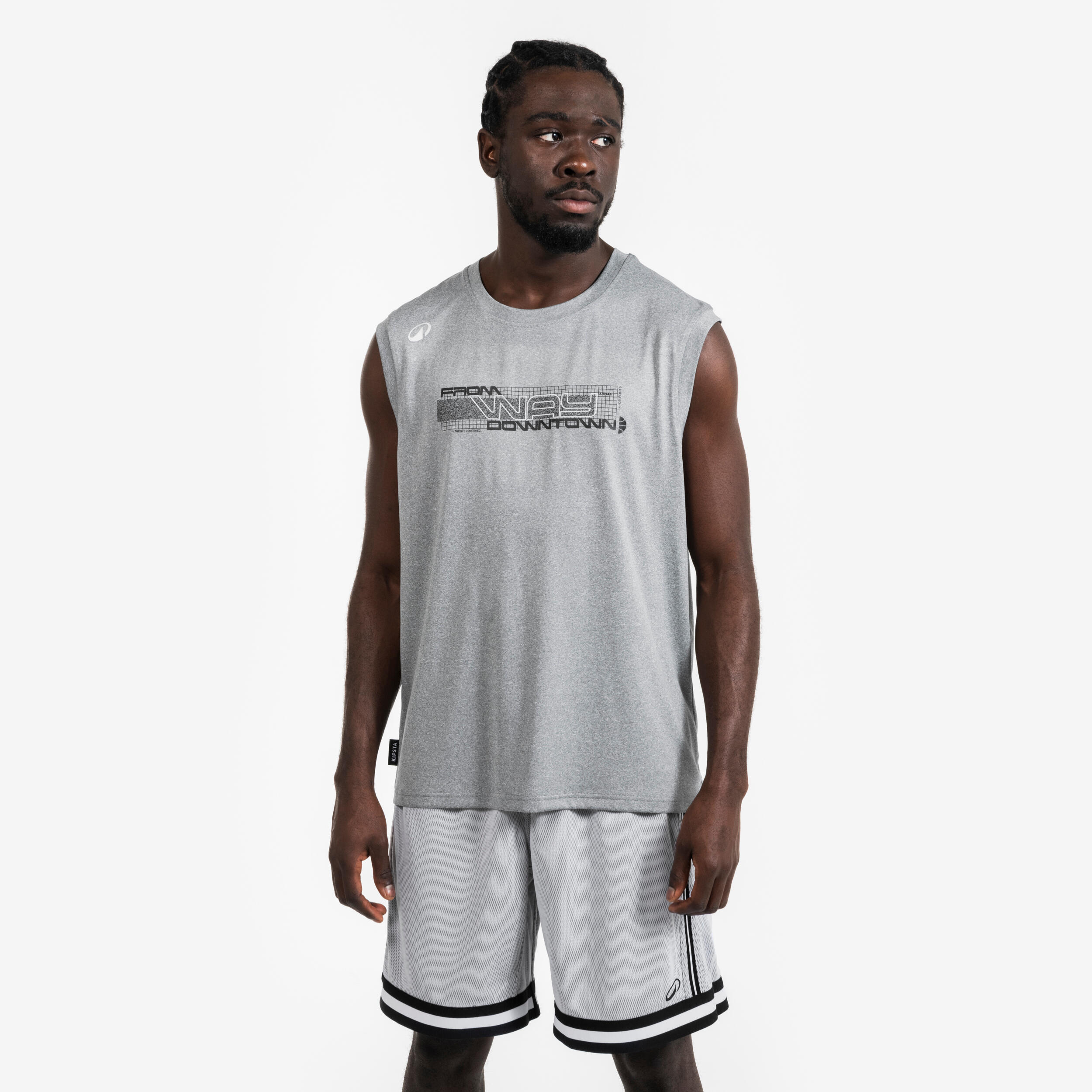 Damen/Herren Basketball Trikot ärmellos - Fast 500 grau