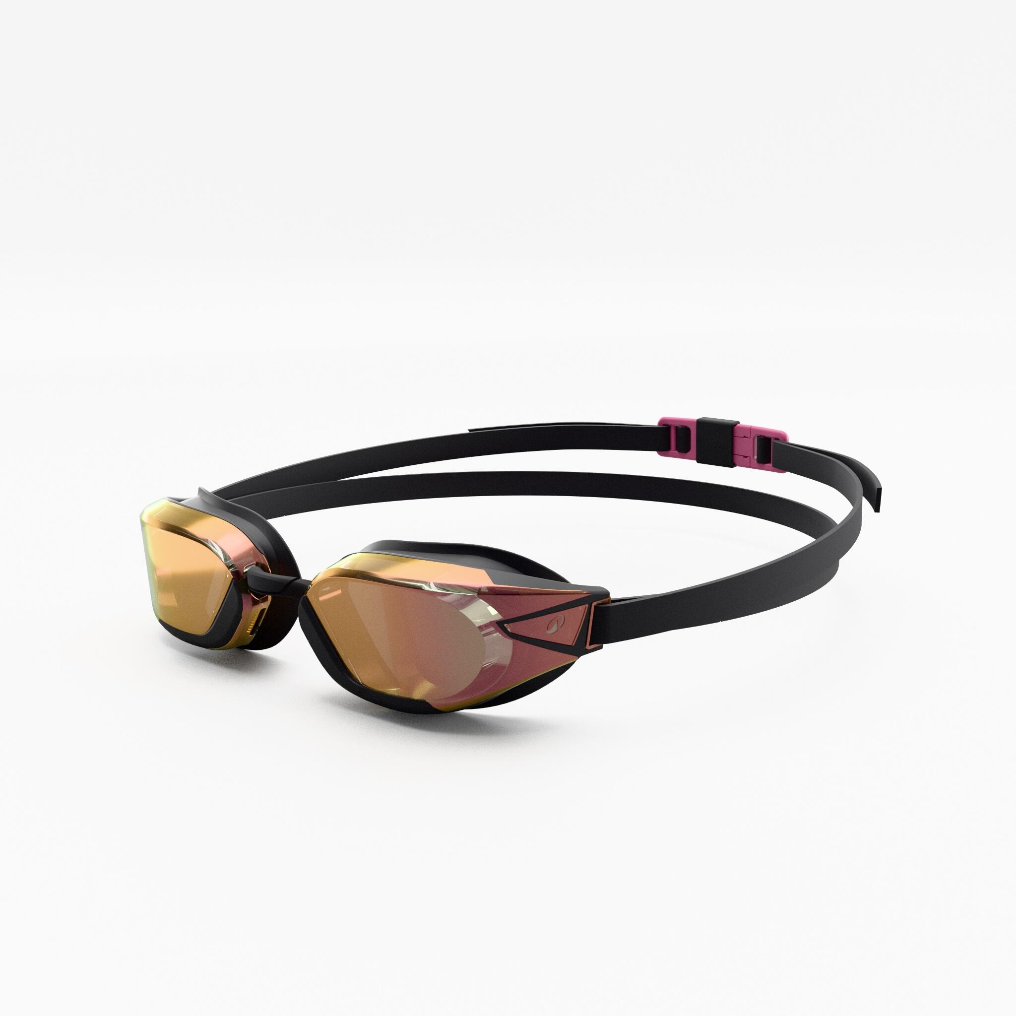 Schwimmbrille verspiegelt Einheitsgröße - BFast schwarz Gläser rosa