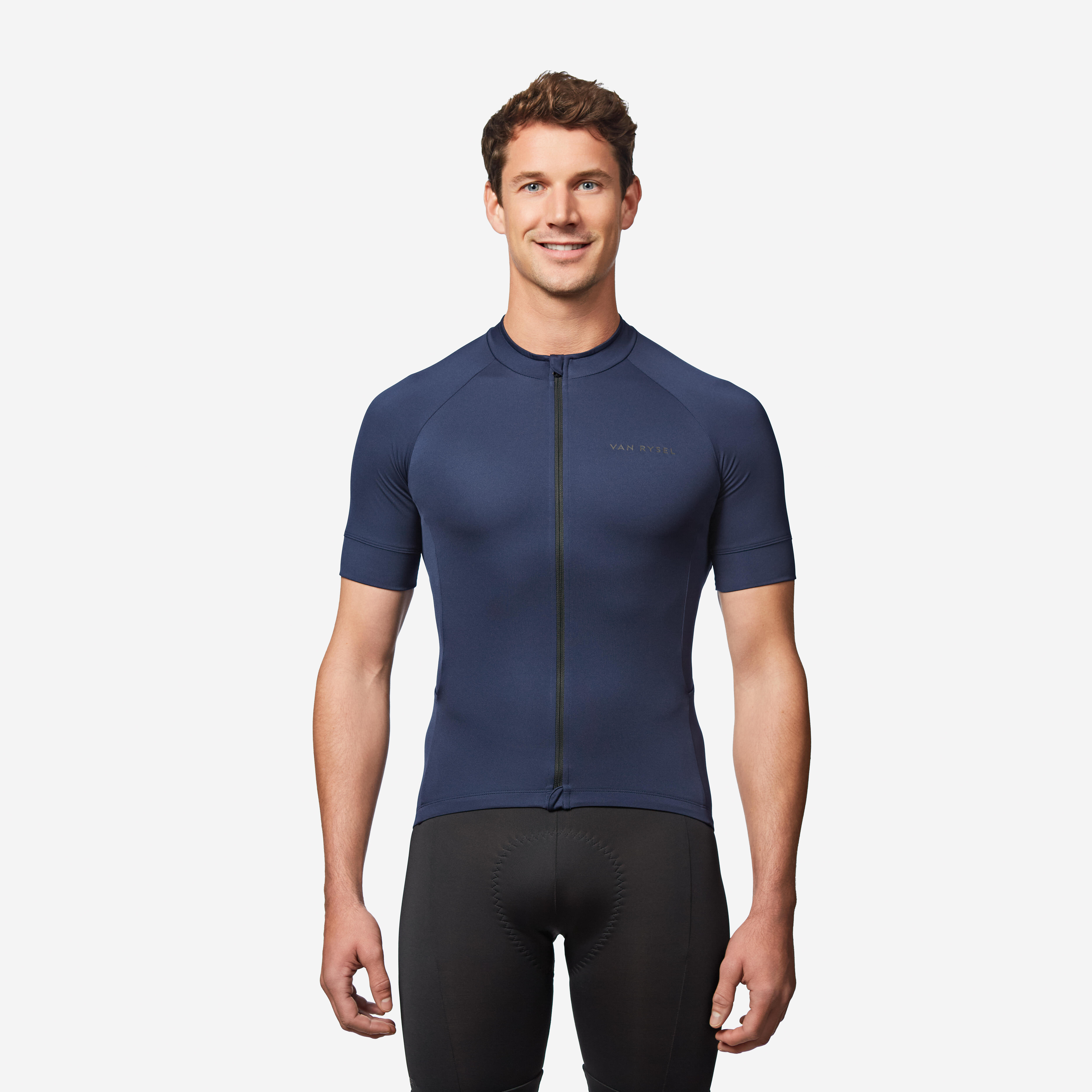 Radtrikot Rennrad kurzarm Sommer Regular Discover Herren Blau