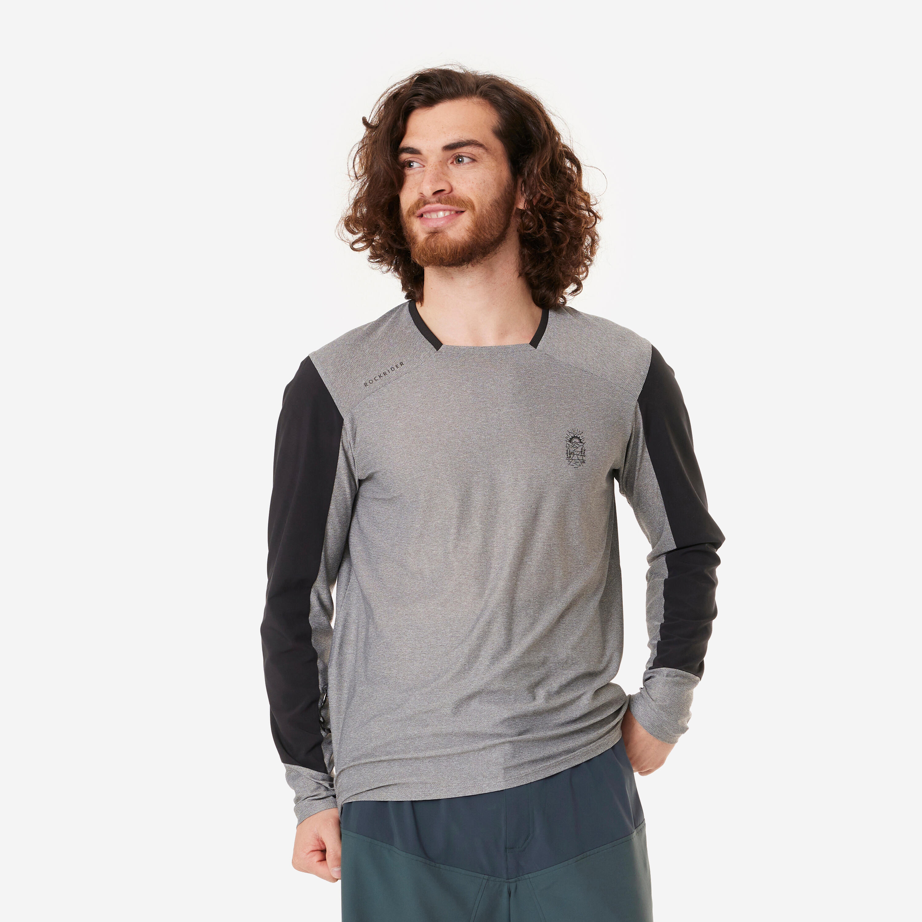 Radsport MTB langarm Radtrikot – Expl 100 grau