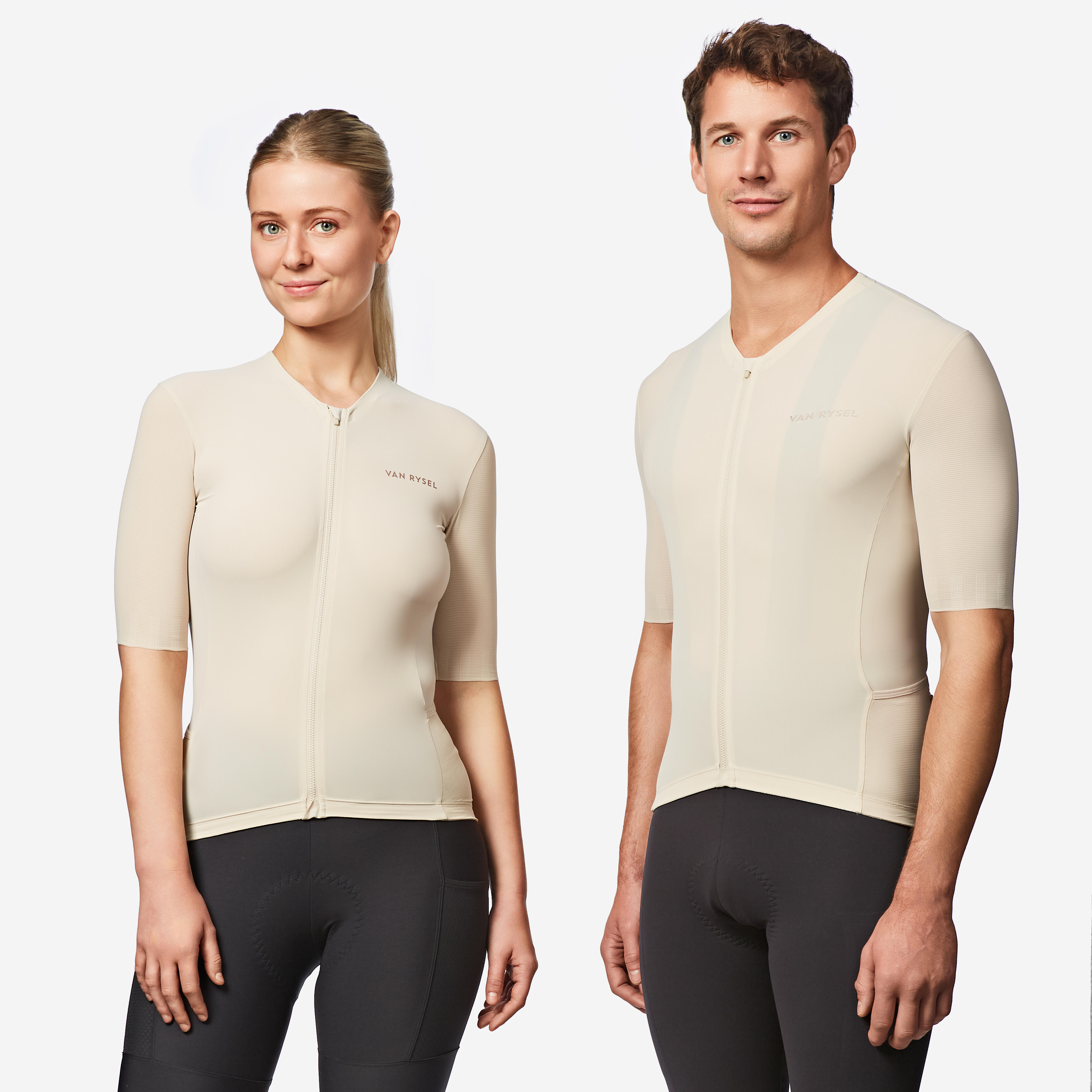 Radtrikot kurzarm Sommer Rennrad EDR Ultra beige