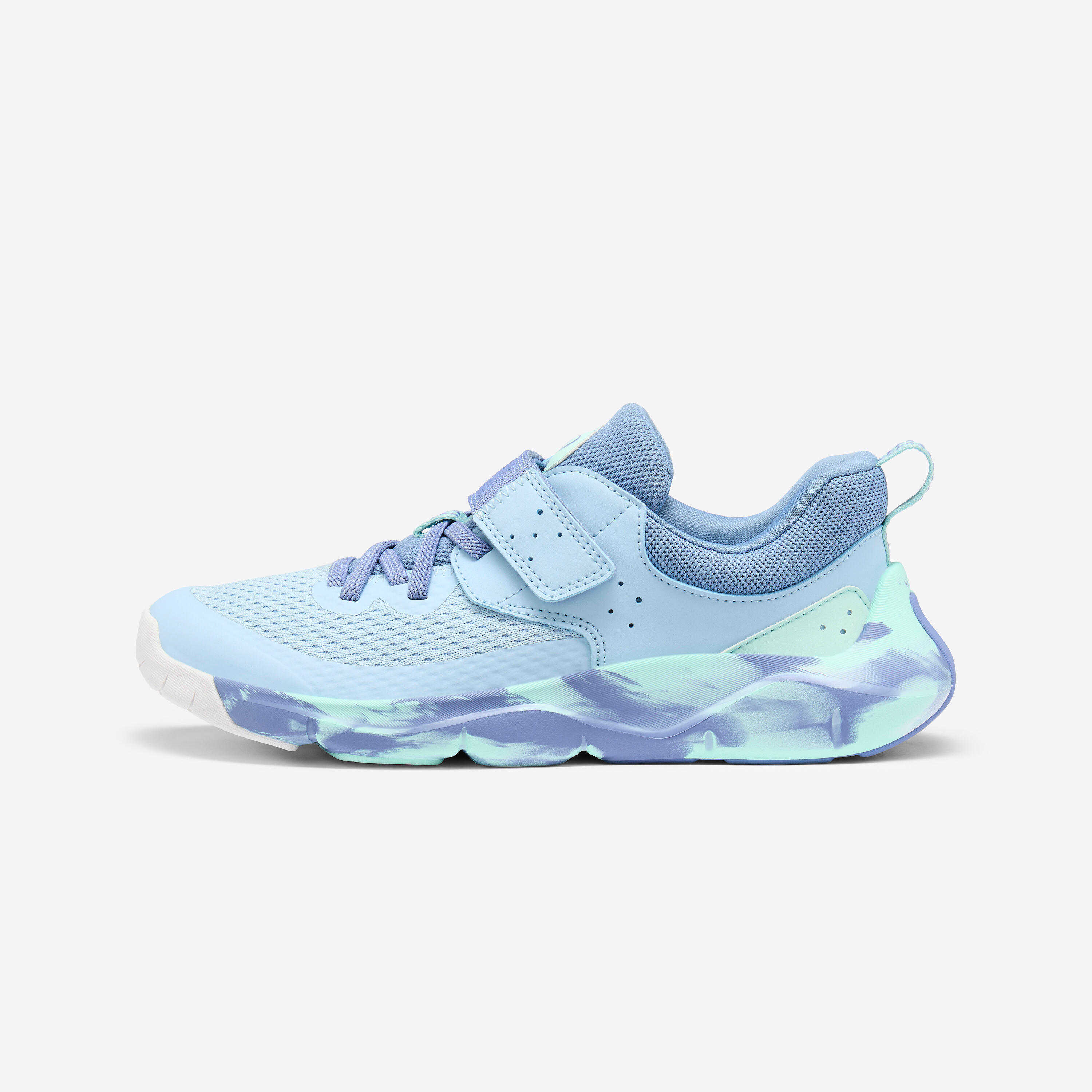 Sportschuhe Kinder Klett elastische Schnürsenkel - Playful Fast blau/grün