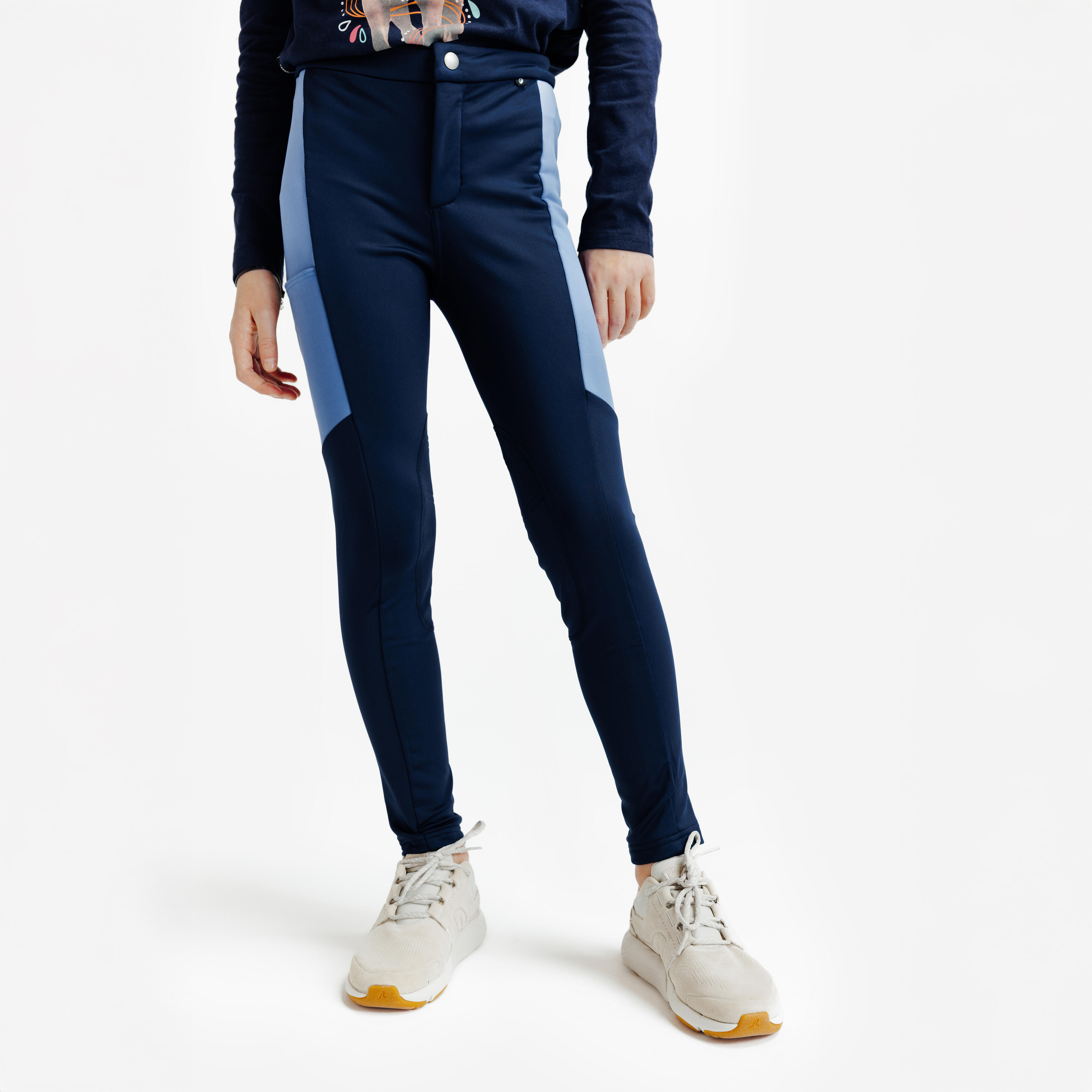 Winter-Reithose Kinder blau/hellblau