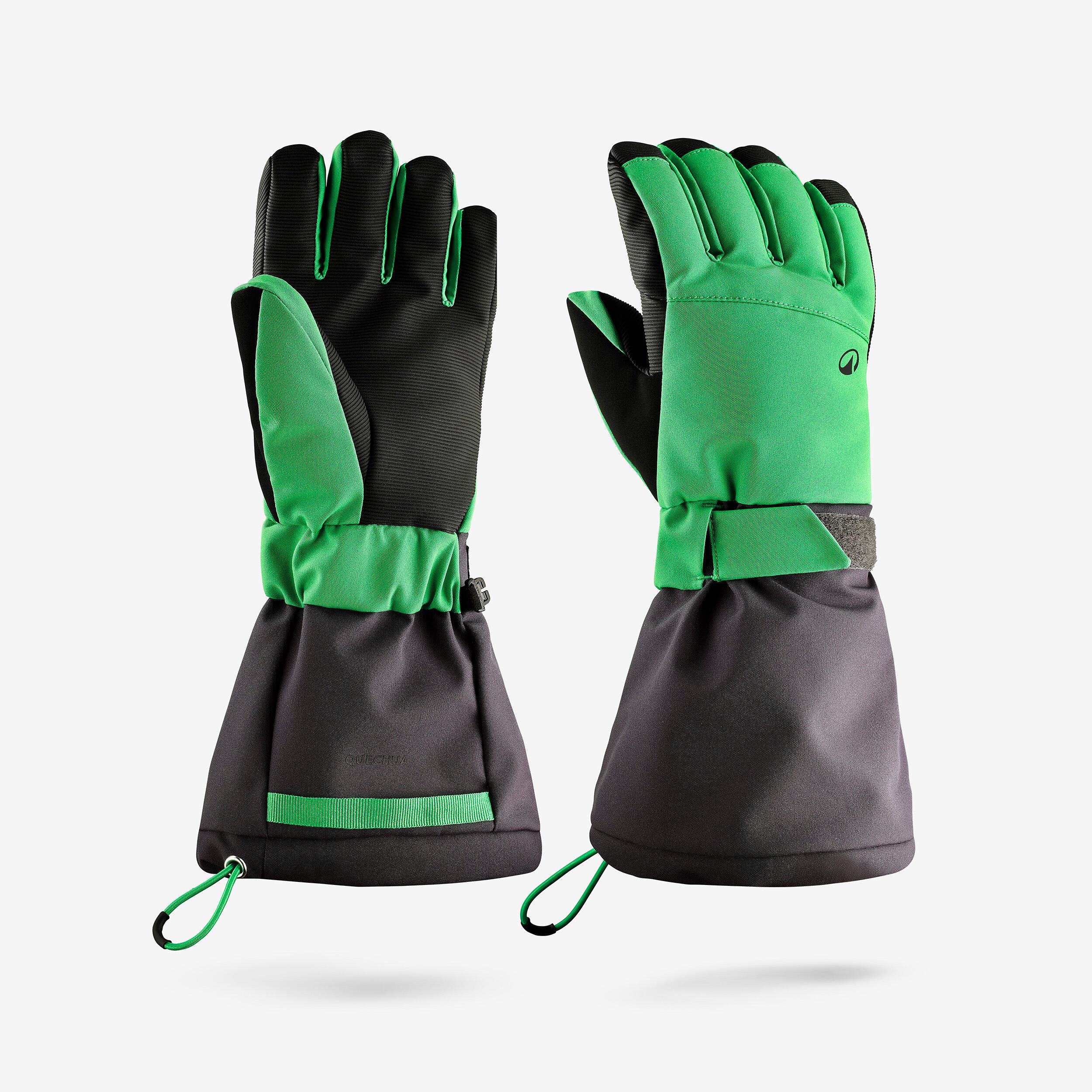 Skihandschuhe Kind 6 – 14 Jahre warm - Ski 500 Long grau/grün