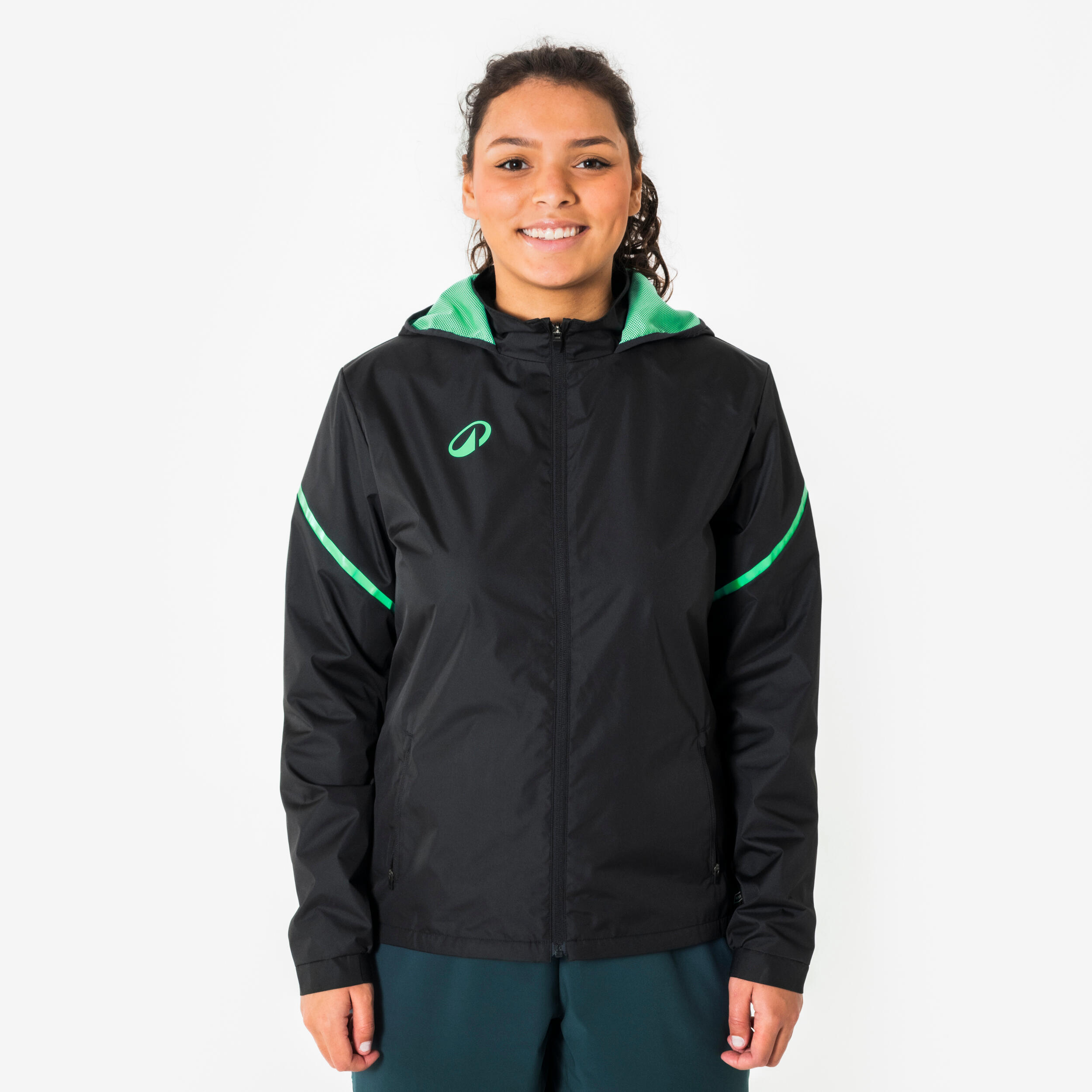 Damen Fußball Regenjacke - Viralto schwarz/grün