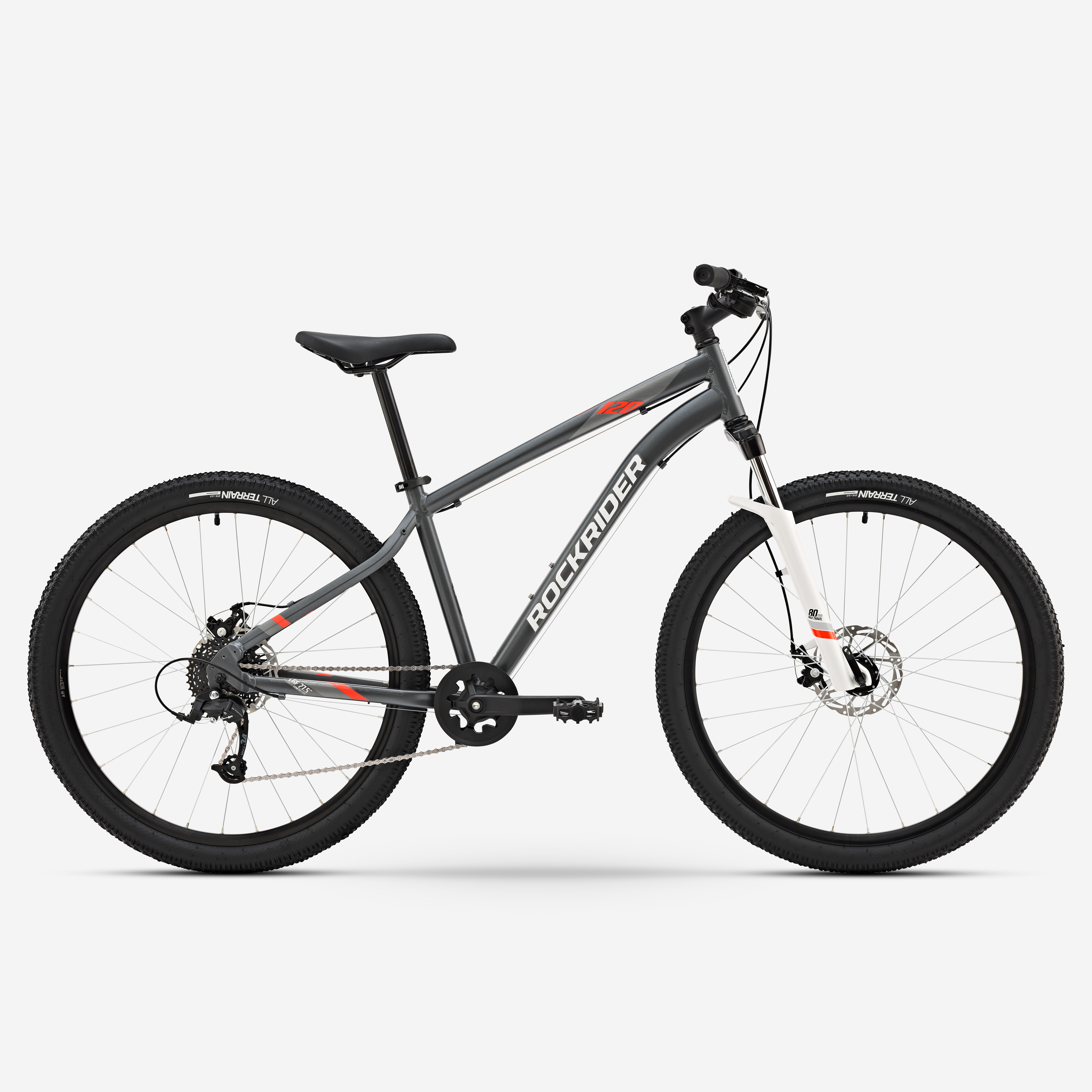 Mountainbike 27,5 Zoll Rockrider ST120 Grau/Orange