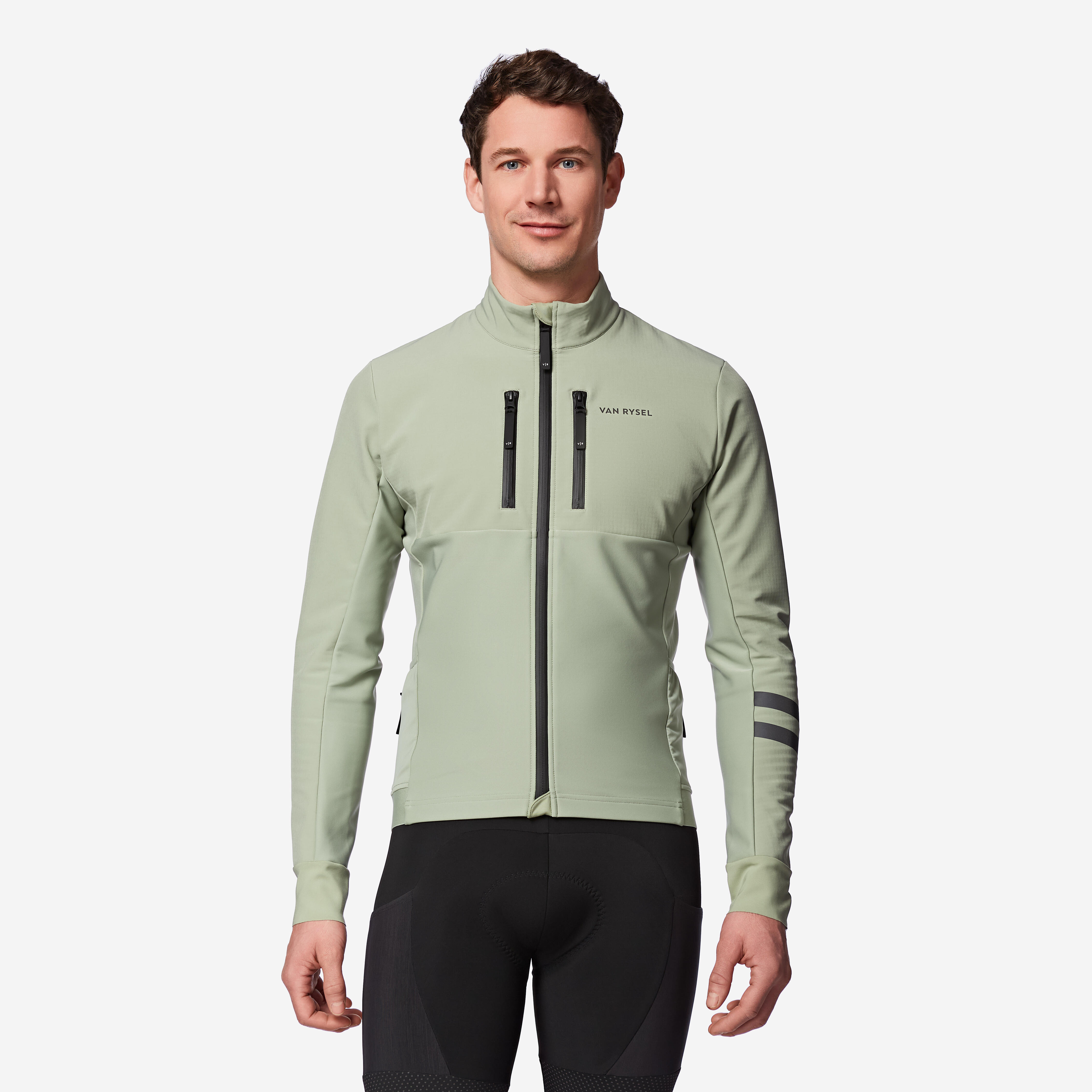 Fahrradjacke Rennrad Winter EDR Herren grün