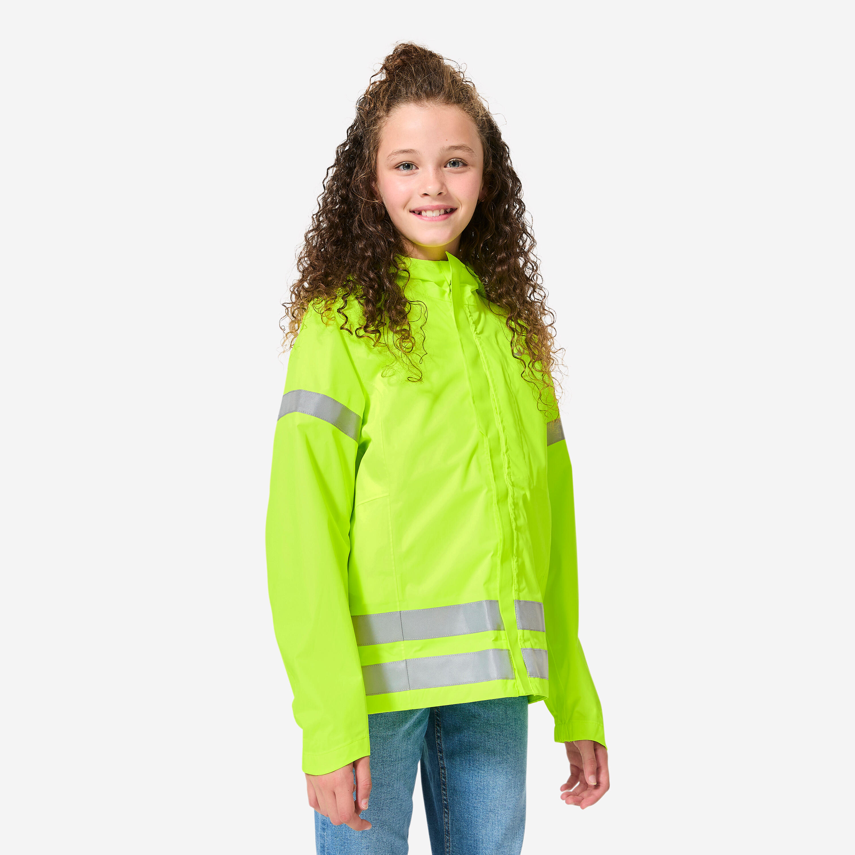 Fahrrad Regenjacke 500 Kinder neongelb