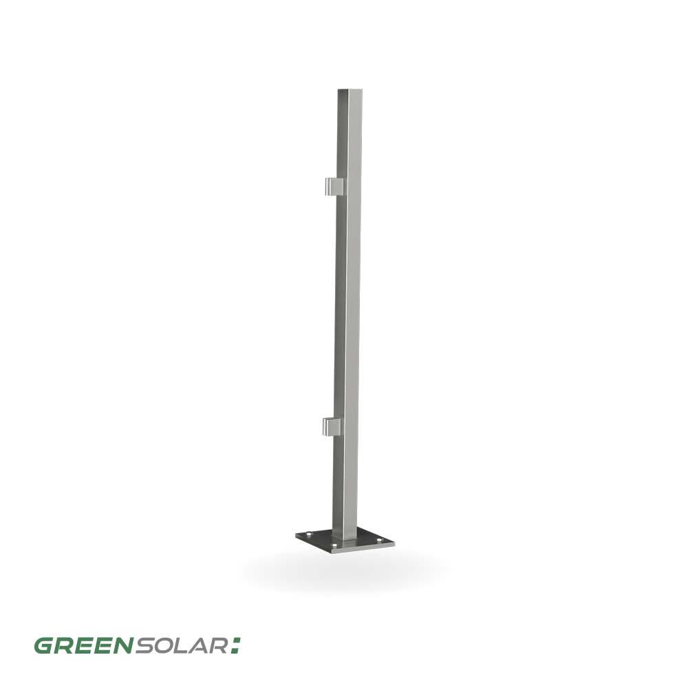 Abschlusssteher aus Edelstahl inkl. Montagematerial für Solarzaun „premium line“ (Quermontage)