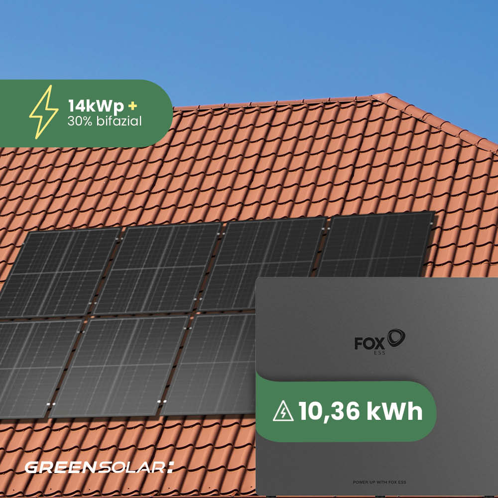 Solaranlage Ziegeldach 14kWp mit Speicher 10,36 kWh