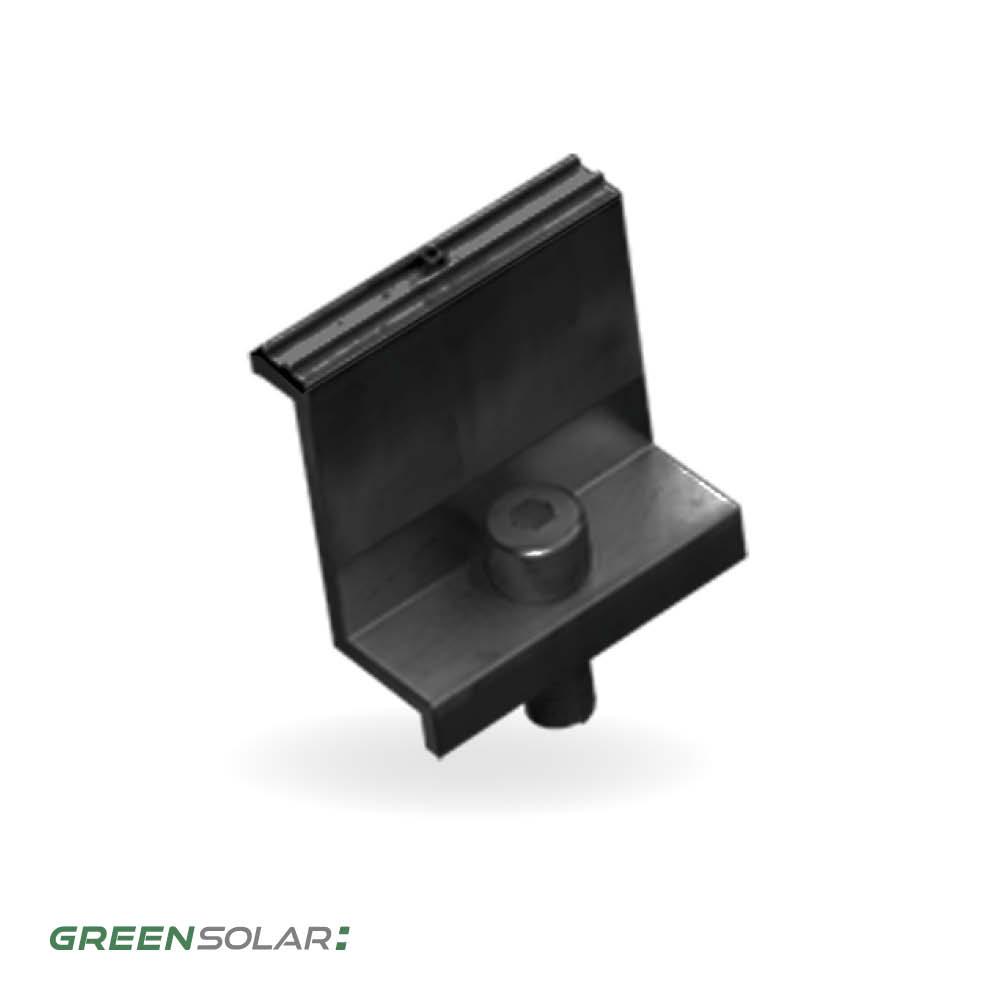 Abschlussklemmen 30mm für Flachdachaufsteller für 2 Module zur Doppelmontage sowie 4 Module zur Dopplemontage