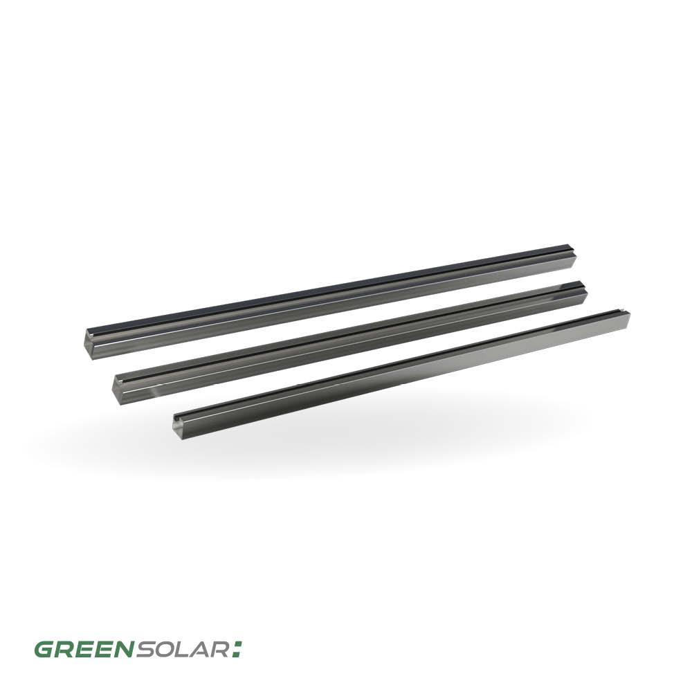 Untere Abdeckschiene aus Edelstahl mit Kabelführung inkl. Montagematerial für Solarzaun „premium line“ (Quermontage)