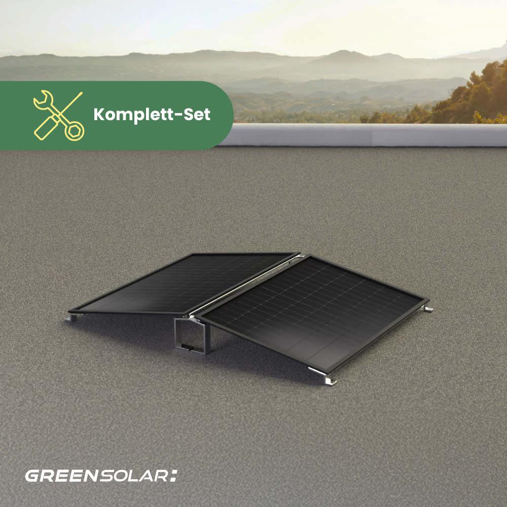 Balkonkraftwerk Flachdach M - Komplett-Set (900W)