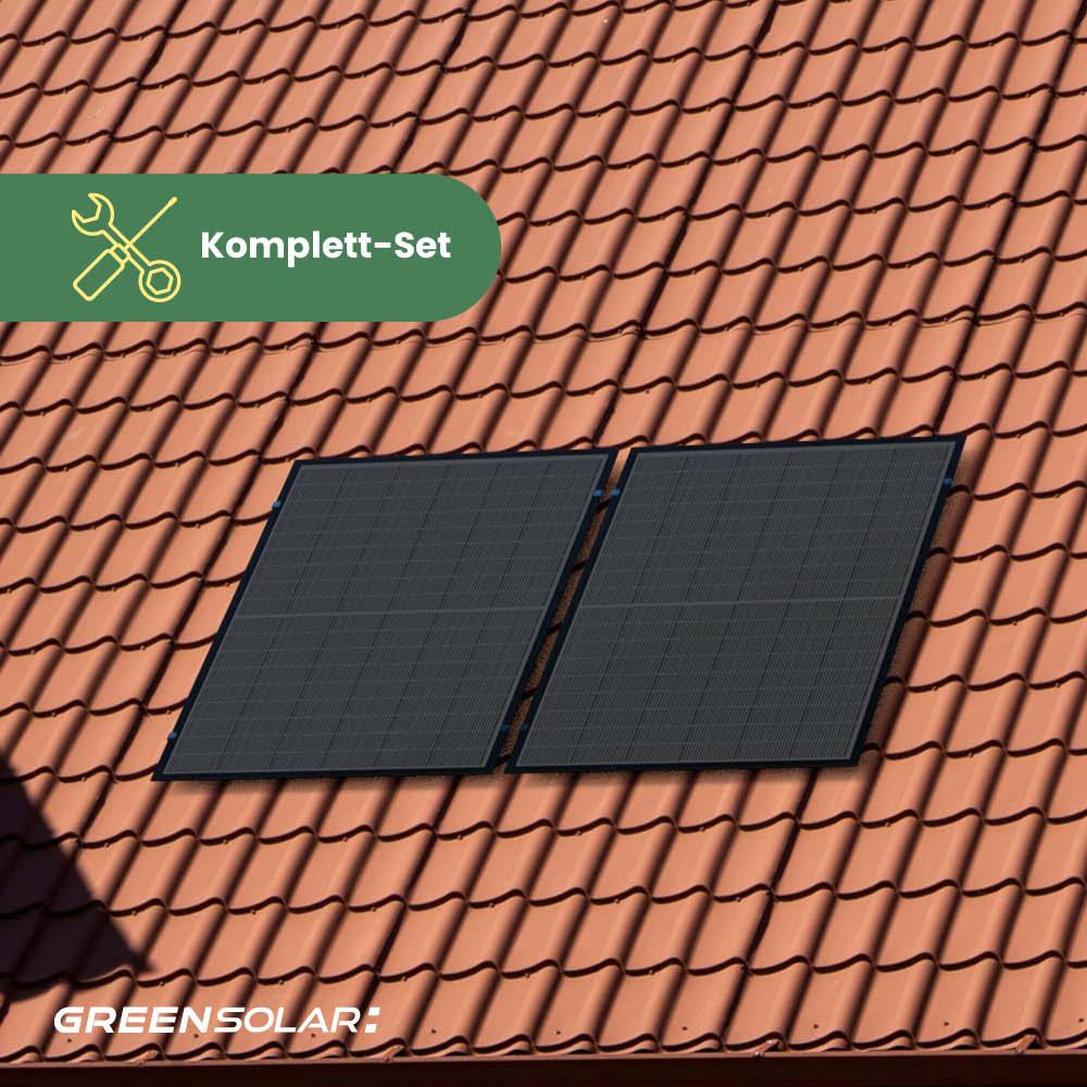 Balkonkraftwerk Ziegeldach M - Komplett-Set (900W)