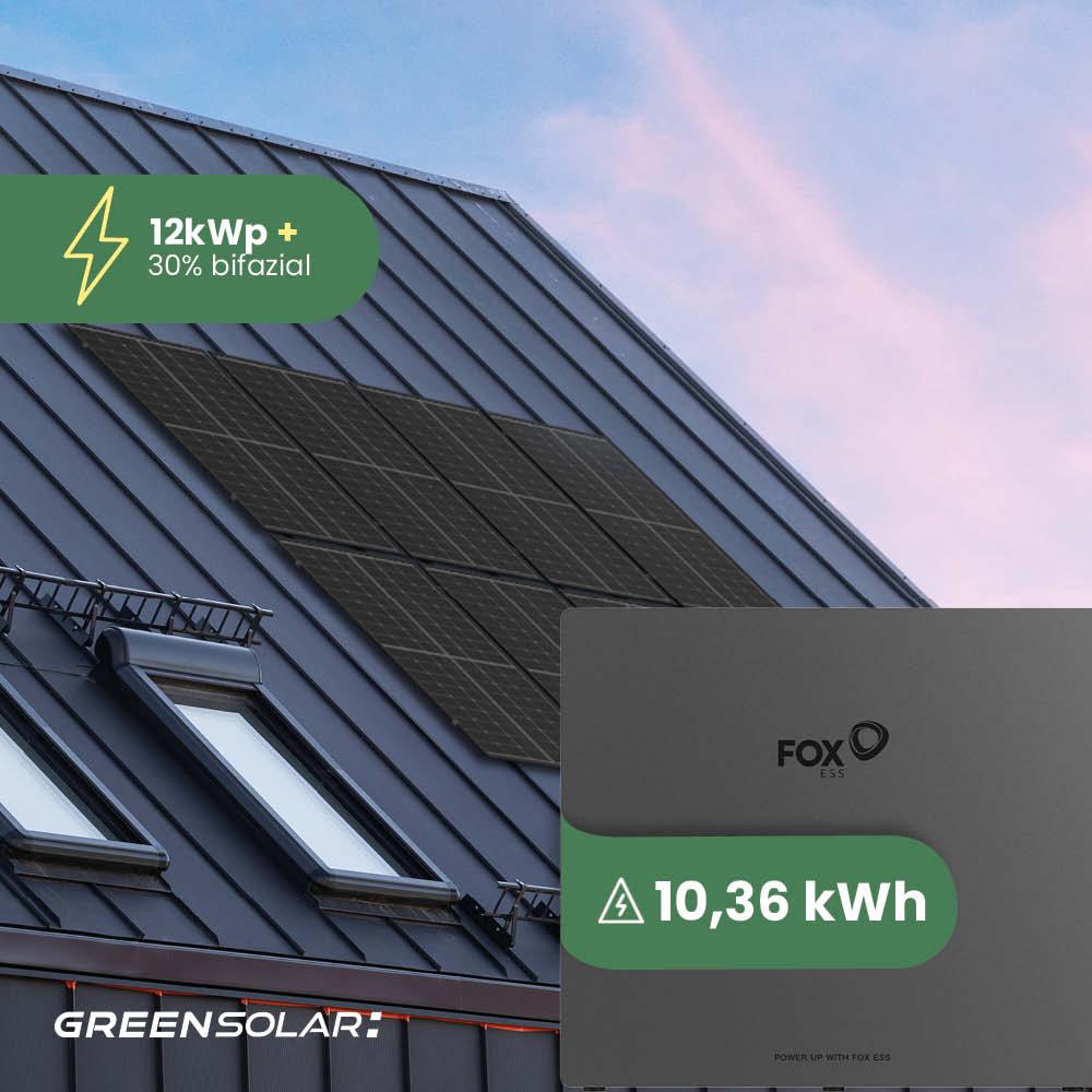 Solaranlage Universaldach 12kWp mit Speicher 10,36 kWh