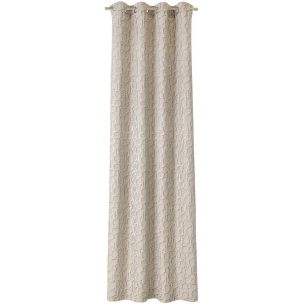 JOOP! Vorhang Gardine Ornament mit Ösen - Größe: 140x250 cm - Farbe: Beige - 030