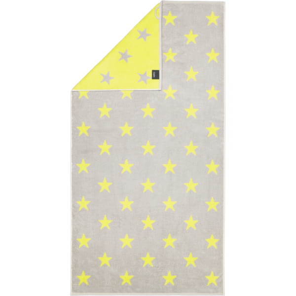 Cawö Handtücher NEW STARS Sterne groß 6260 - Farbe: platin/lime - 75 - Duschtuch 70x140 cm