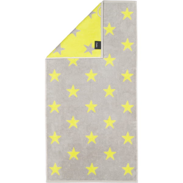 Cawö Handtücher NEW STARS Sterne groß 6260 - Farbe: platin/lime - 75 - Handtuch 50x100 cm