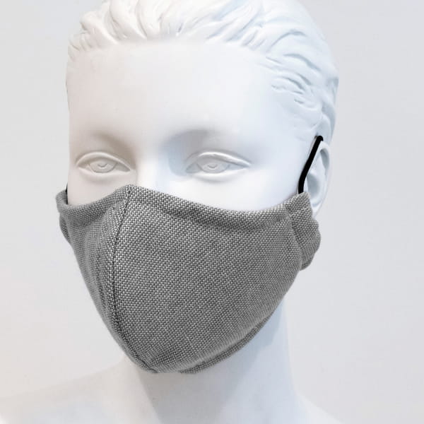 Cawö Mund- und Nasenmaske 9903 - 2er Pack - Farbe: hellgrau - 76 (Gummikordel schwarz)