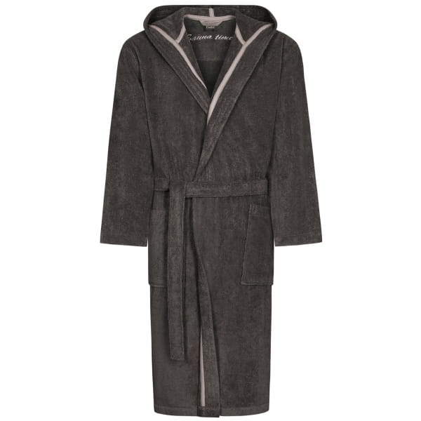Cawö Home Bademäntel Herren Kapuze Sauna Time 833 - Farbe: basalt - 77 - S