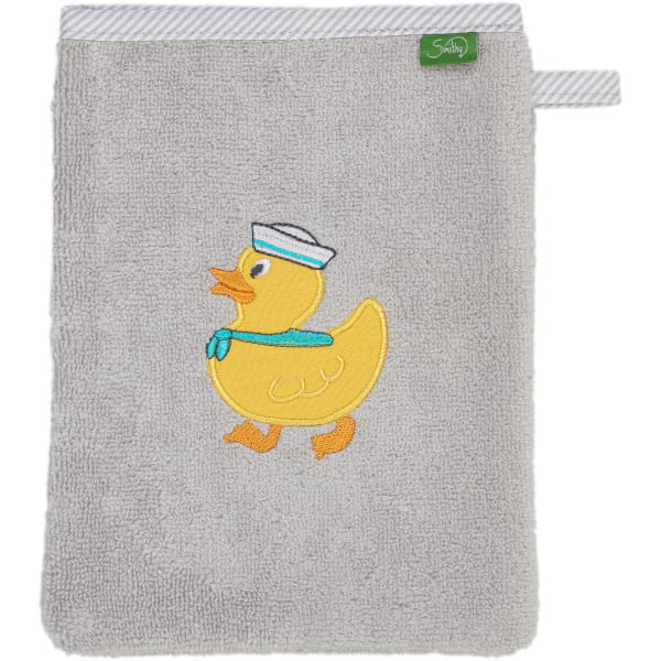 Smithy Pastellflausch Ente - Wisch & Weg Waschhandschuh 16 x 21 cm - Farbe: hellgrau (2004062)