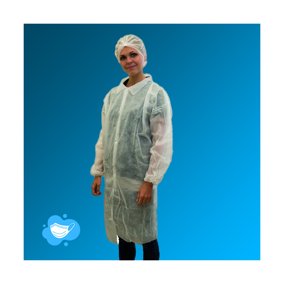 PP Besuchermantel weiß mit Hemdkragen mit Innentaschen von NITRAS XL 1 Stück