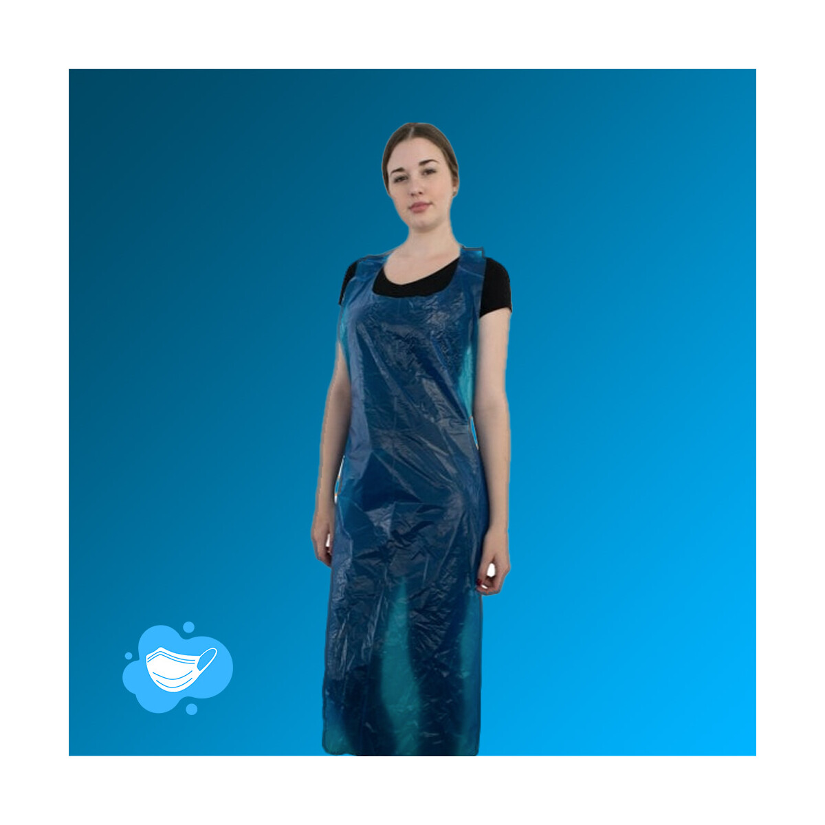 PE Schürze, blau von NITRAS, 80 x 125cm - 50 Stück pro Beutel