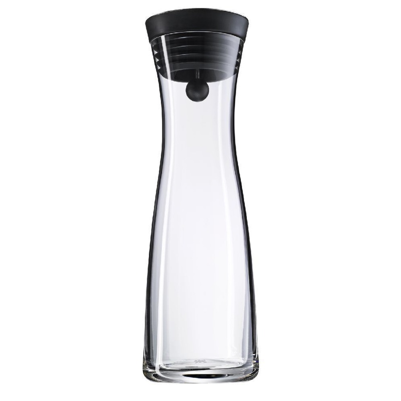 Wmf Basic Wasserkaraffe Aus Glas, 1 Liter, Glaskaraffe Mit Deckel, Silikondeckel, Closeup-Verschluss