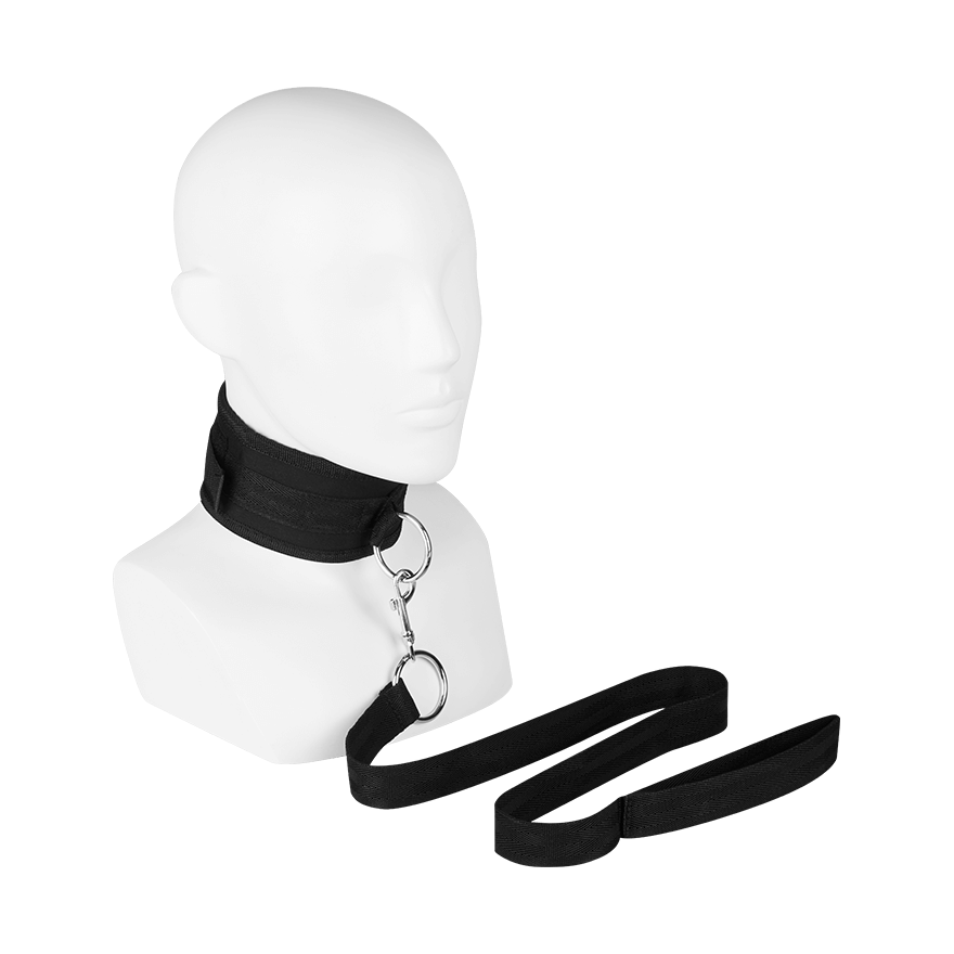 Breites Halsband mit Leine