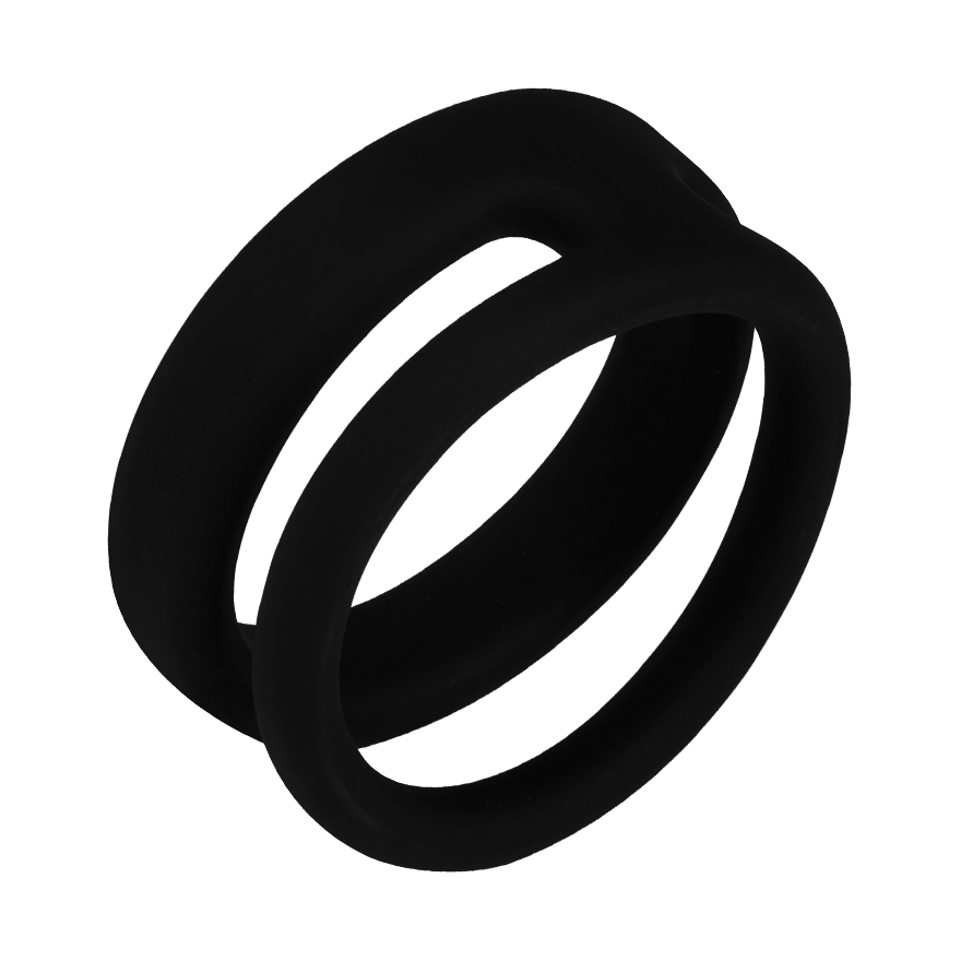 Doppelter Penisring aus Silikon, 3,1-6,1 cm