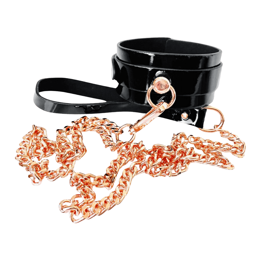 High Gloss Bondage O-Ring Collar & Leash
