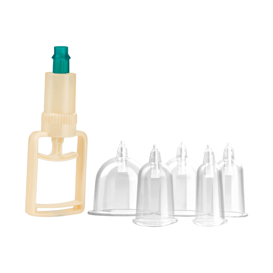 Schröpfgläser mit Pumpe, 6 Teile