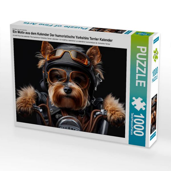 CALVENDO Puzzle Ein Motiv aus dem Kalender Der humoristische Yorkshire Terrier Kalender | 1000 Teile Lege-Größe 64x48cm Foto-Puzzle für glückliche Stu