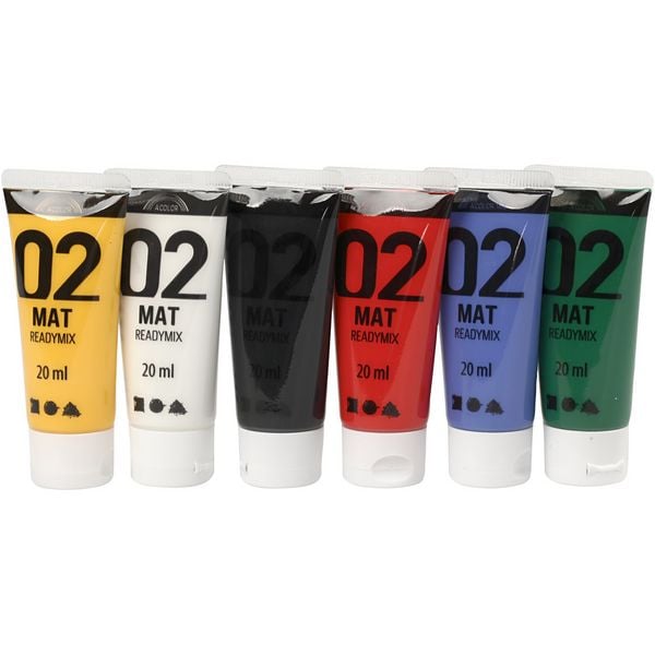 Creativ Company Acrylfarbe Matt, Standard-Farben, 6x20 ml