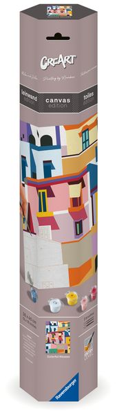 CreArt Canvas Leinwand - Farbenfrohe Häuser
