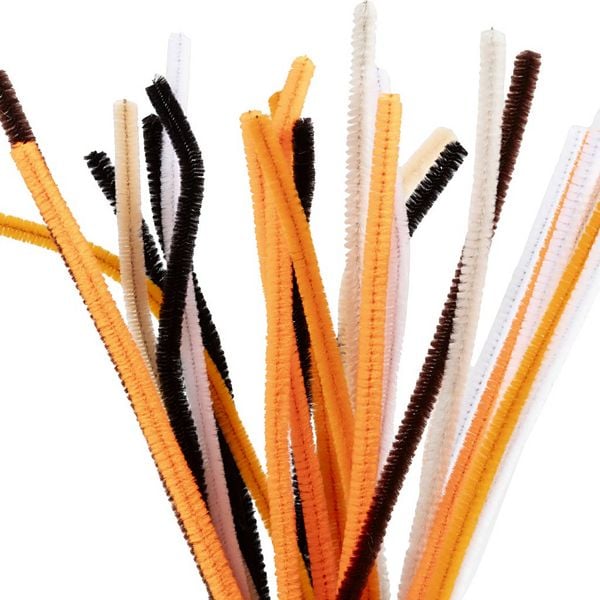 Creativ Company Chenilledraht, L 30 cm, Dicke 6 mm, Halloween Farben, 25 Stk sortiert