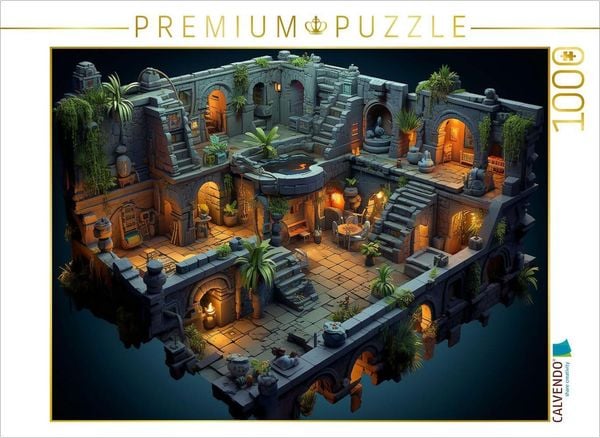 CALVENDO Puzzle Raum eines Computer Spiels - Gamer Nostalgie | 1000 Teile Lege-Größe 64x48cm Foto-Puzzle für glückliche Stunden