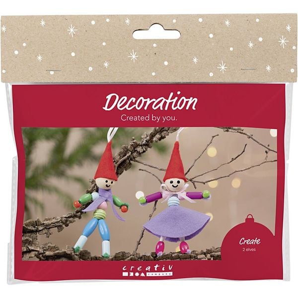 Creativ Company Mini Kreativ Set Dekoration, Weihnachtswichtel, sortierte Farben