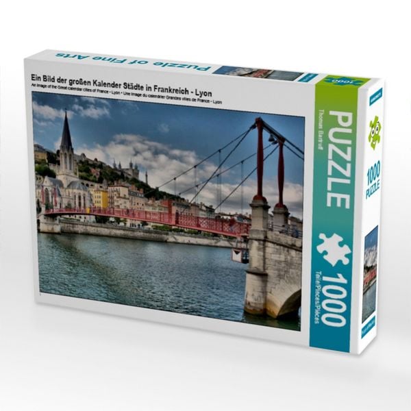 CALVENDO Puzzle Ein Bild der großen Kalender Städte in Frankreich - Lyon | 1000 Teile Lege-Größe 64x48cm Foto-Puzzle für glückliche Stunden