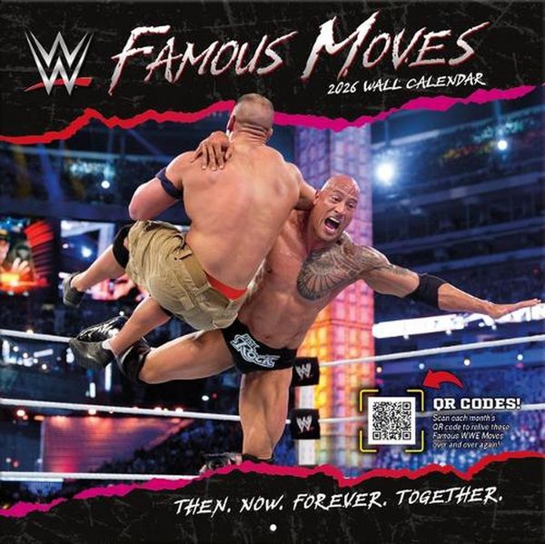 Wwe Famous Moves 2026 12x12 Wall Calendar