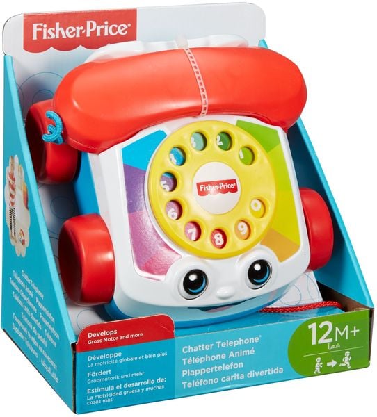 Fisher-Price Plappertelefon, Baby Spielzeug-Telefon, Nachzieh-Spielzeug, Nachziehtier
