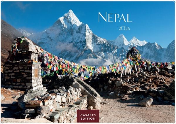 Nepal Kalender 2026 – Wandkalender | Fotokalender Asien 35x50cm Grosses Format - Atemberaubende Fotos der Himalaya-Gipfel, Tempel und heiligen Stätten